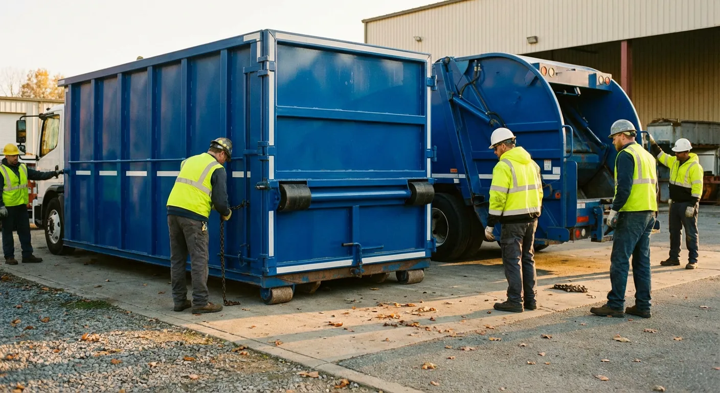 Roll-off dumpster loaded with construction debris in Colorado Springs, CO